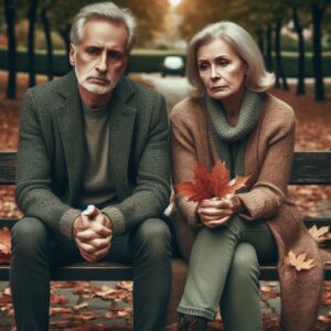 Unhappy divorced couple