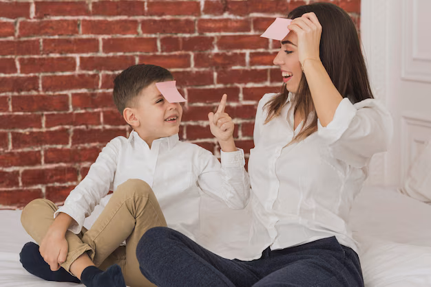 Adorable mother and son playing after mother won custody battle in the article myths about divorce