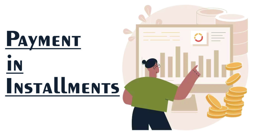 payment in installments graphic showing someone paying off credit card debt