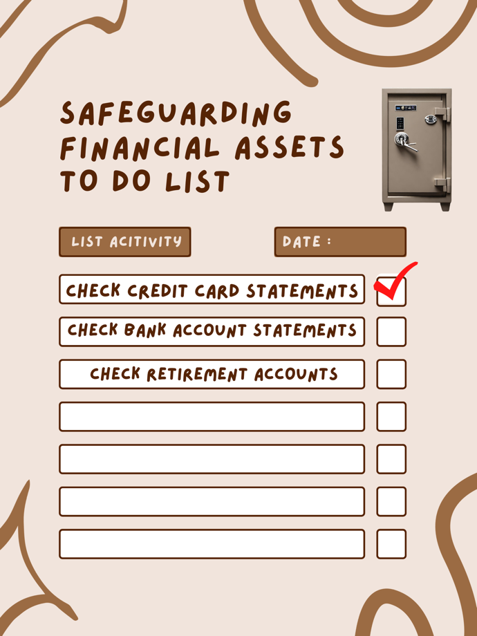 Safeguarding financial assets to do list.