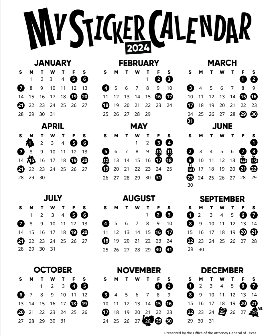 My stigger calendar 2020.