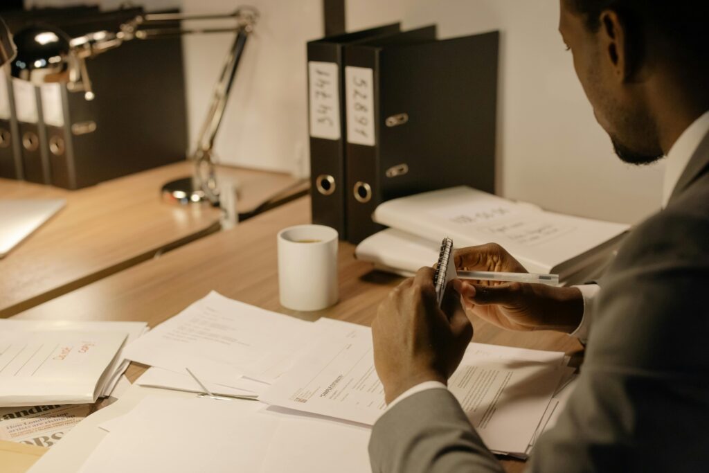 An attorney at his desk