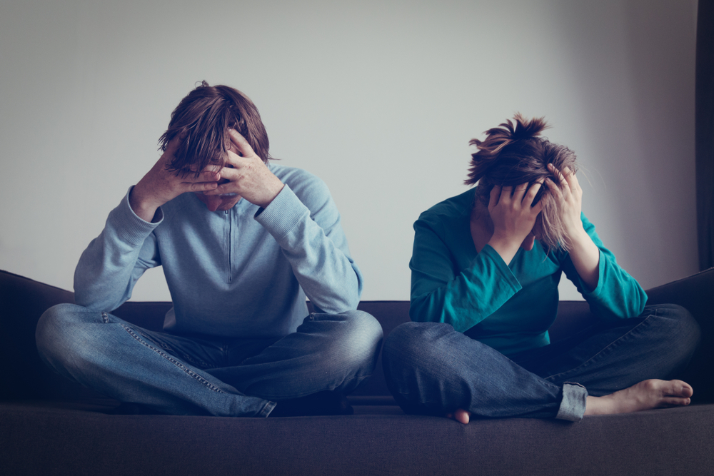 stressed couple -problems, stress, depression, financial problems