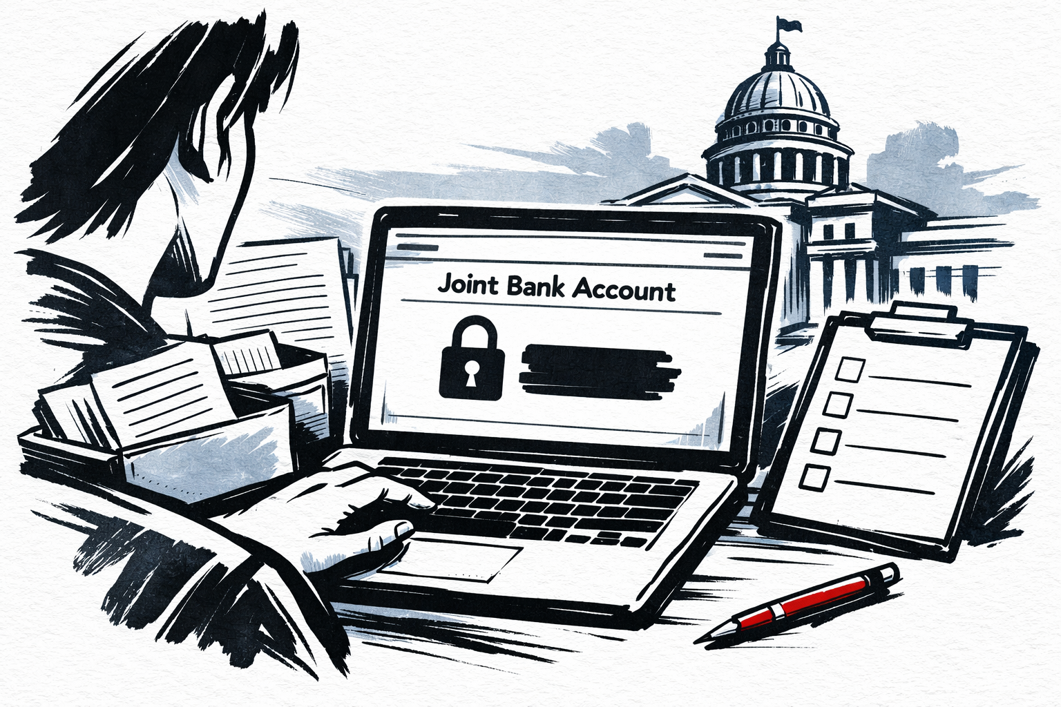 Texas divorce attorney reviewing emptying bank account before divorce documentation and statements