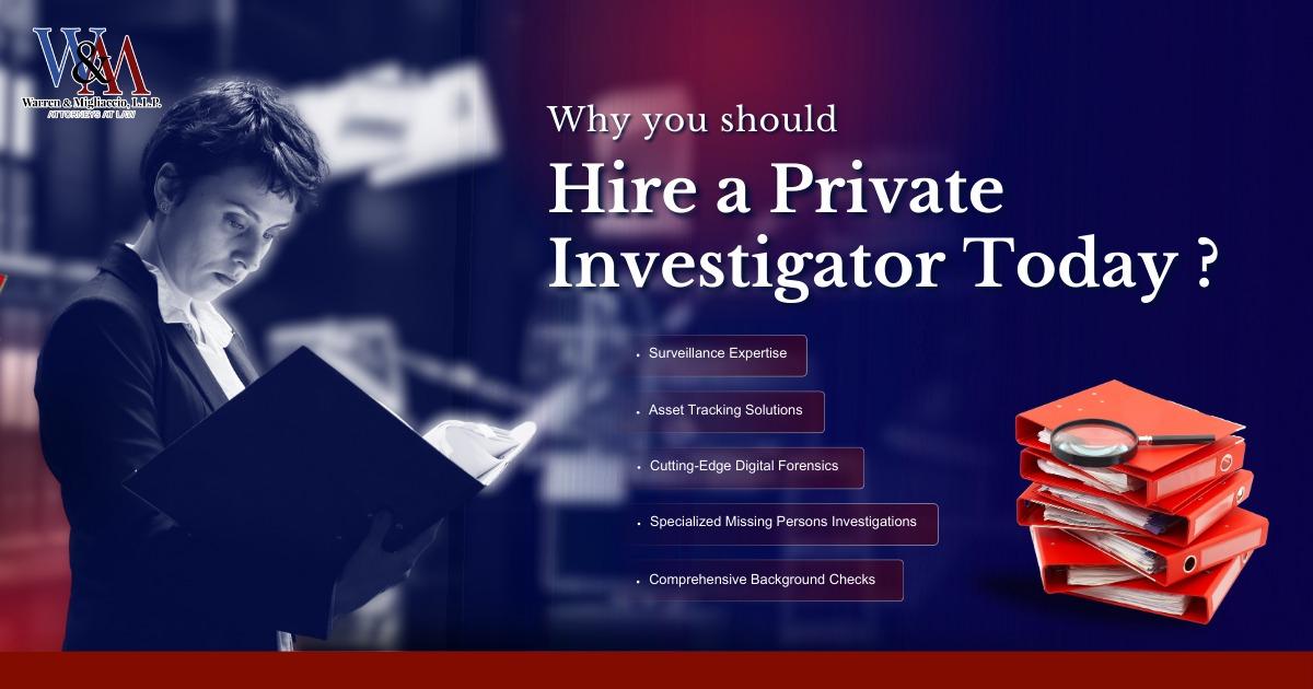 Hire a Private Investigator in a business setting to illuminate the reasons for engaging with investigative services.