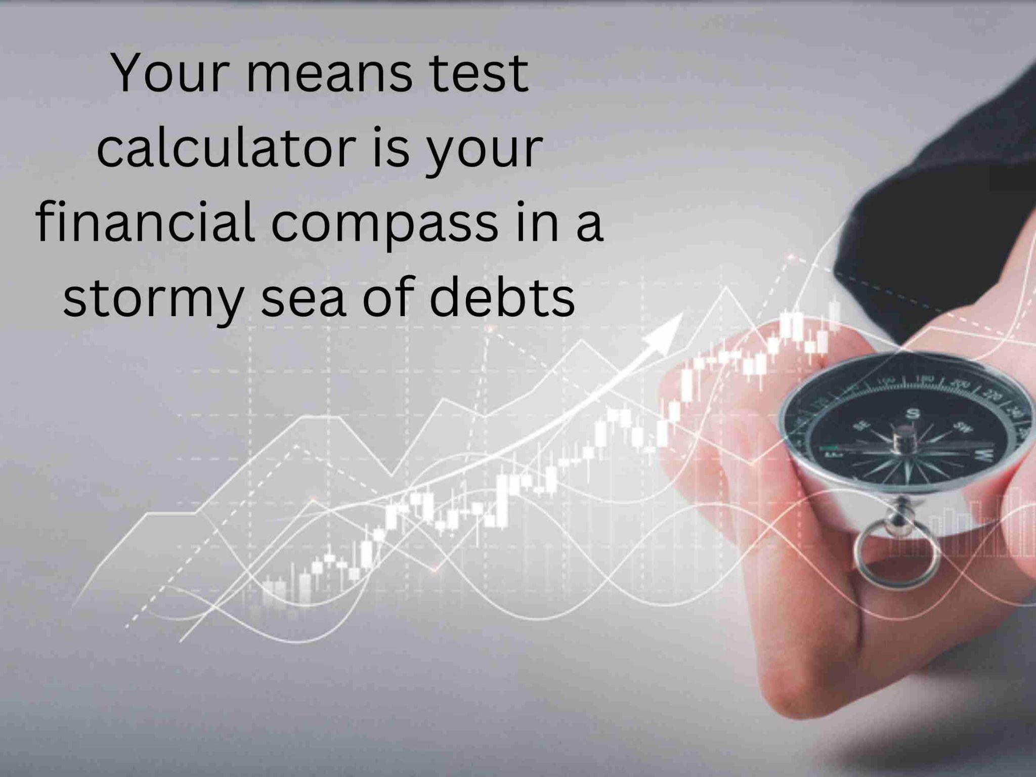 Person holding a compass over financial graphs for financial guidance.
