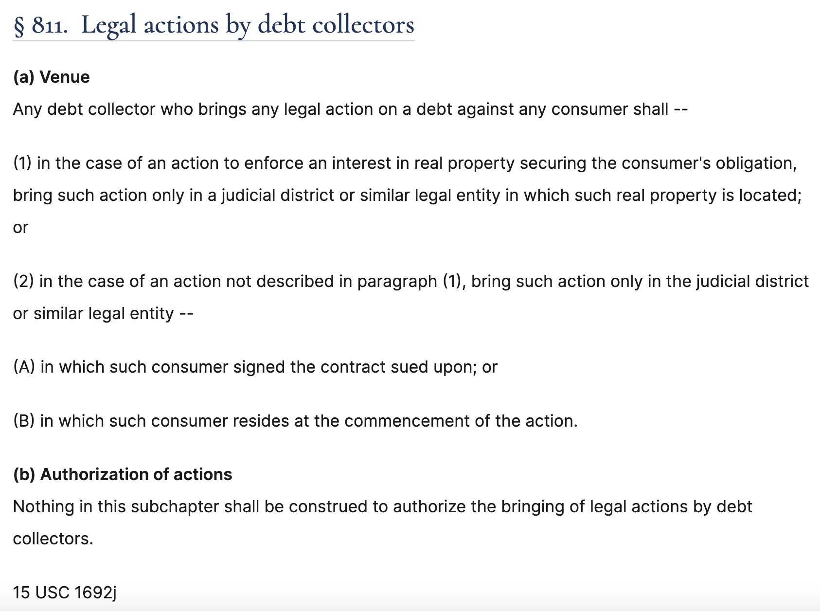 Image of a text document detailing legal actions regarding debt collection in Texas, including stipulations on where lawsuits can be enforced.